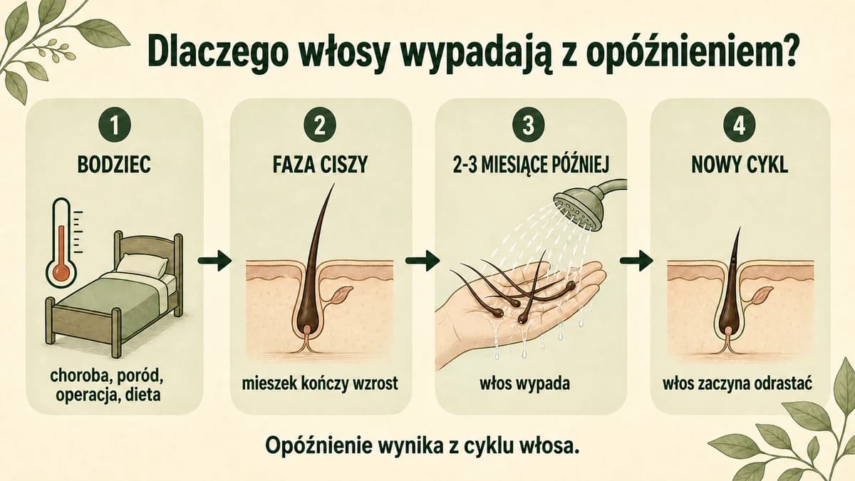 Oś czasu łysienia telogenowego: od przyczyny do wypadania i odrastania