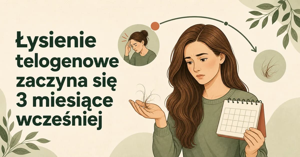 Łysienie telogenowe zaczyna się trzy miesiące wcześniej