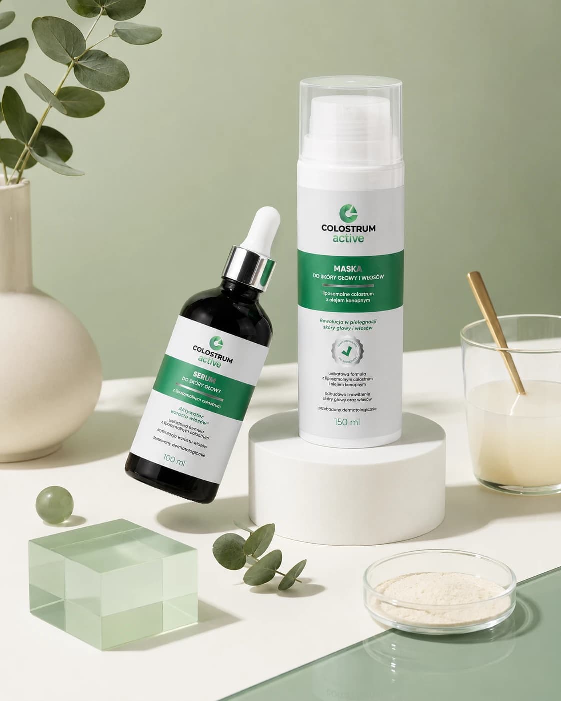 Trichovita Colostrum Active bundle: serum and mask with liposomal bovine colostrum for hair and scalp care